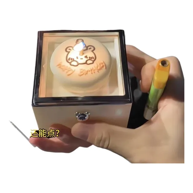 Caja De Anillo Giratoria Sorpresa Con Forma De Oso, Vela