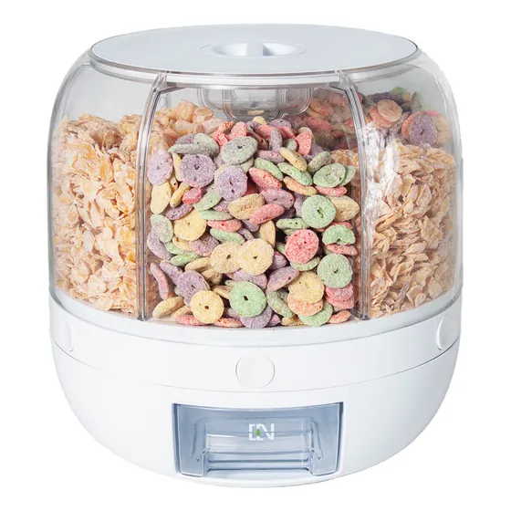 Dispenser De Granos Porta Cereales 6 Contenedores Giratorio