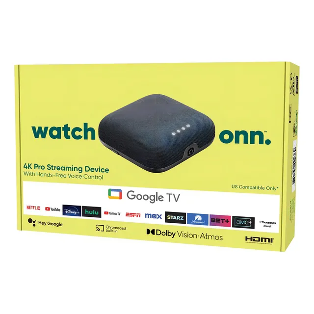 Watch Onn 4k Pro Año 2024 Streaming Device Google Tv Con Control De Voz