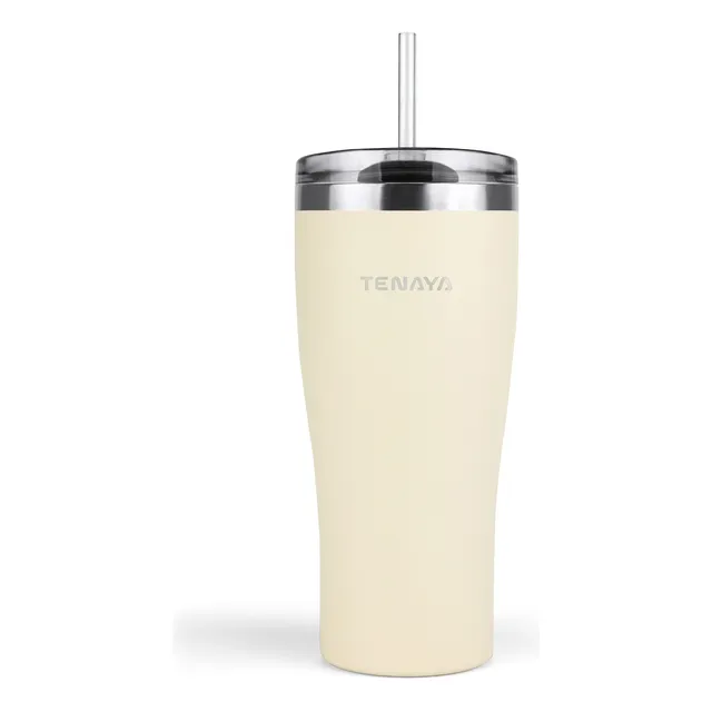 Vaso Tenaya Acero Inoxidable 900ml Tapa A Prueba Derrames, C