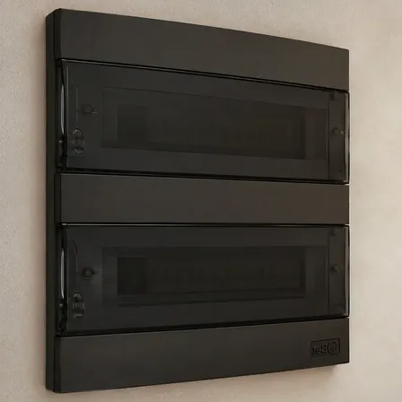 Quadro Distribuição 24 Disjuntores Din Caixa Embutir Preta