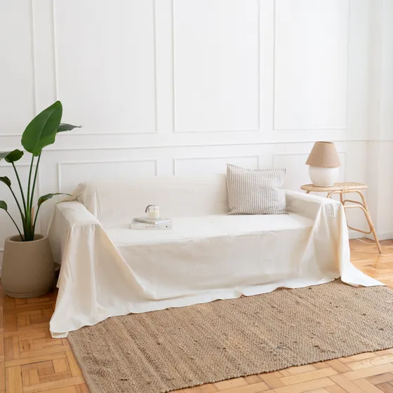 Funda Para Sillón 2 Cuerpos 300x230 Gasa Tusor 100% Algodón