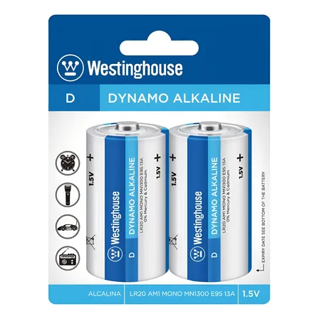 Pila Westinghouse D Cilíndrica Pack De 2 Unidades
