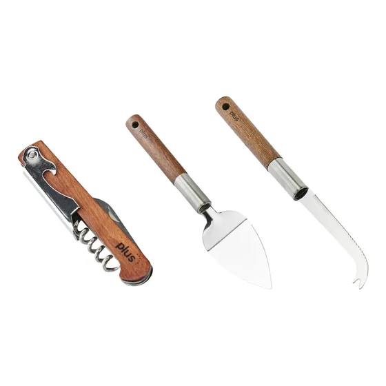Set X3 Utensilios Con Mango Acacia