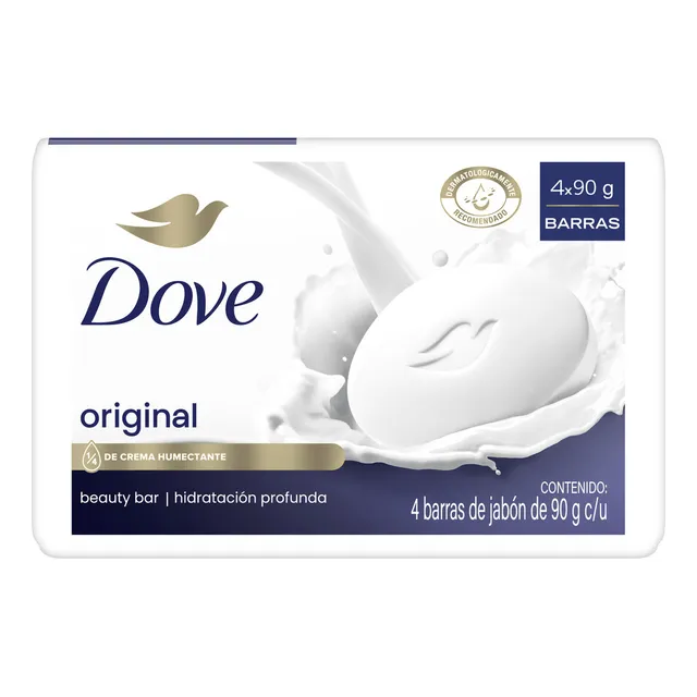 Dove Jabón En Barra Original De Crema Humectante 4x90 G c/u