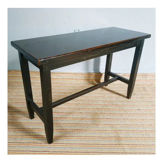 Mesa De Arrimo De Madera De Pino Color Negro
