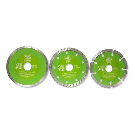 Set 3 Discos Diamantados 4 1/2 115 Mm Mm K1470 Kraft Bohrer