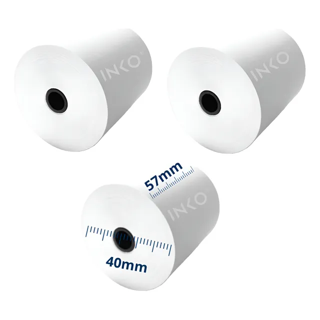 20 Rollos Papel Termico Miniprinter 57x40mm (impresora 57mm)