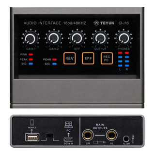 Interface De Áudio 16 Canais Teyun Q-16 Interface De Áudio 16 Canais Teyun Q-16