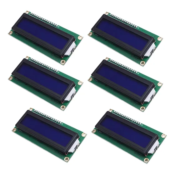 6 Pcs Display Lcd Pantalla 16x2 1602a Con I2c Azul Arduino