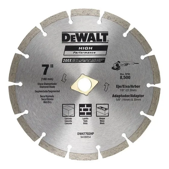 Disco De Diamante 7  Segmemtado Corte Seco Dewalt Dw47702l
