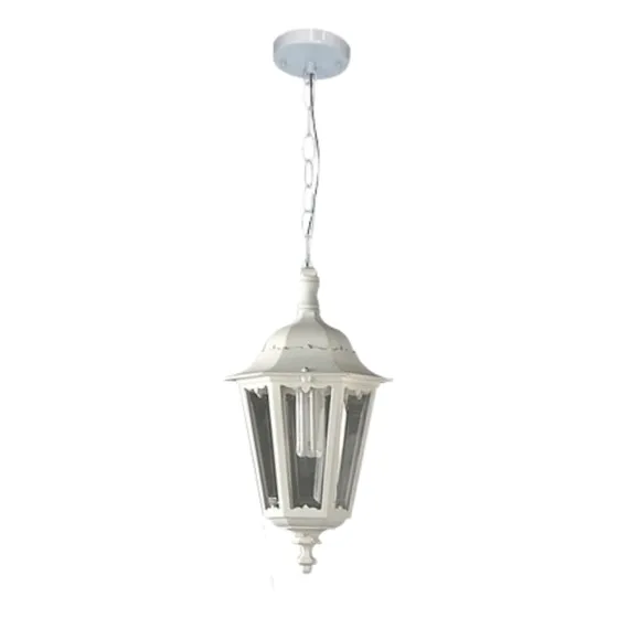 Farol Colgante 1 Luz 6 Caras Metacrilato E27 Blanco