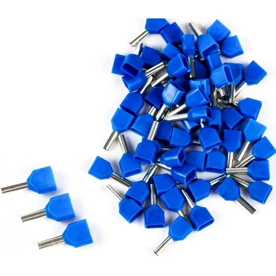Terminal Ilhós Duplo 100und 2,5mm Azul