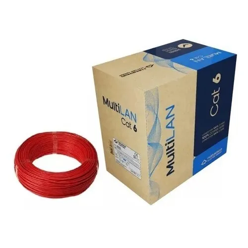 Cabo De Rede 24awg Furukawa Cat6 Multilan Cx 305m Vermelho