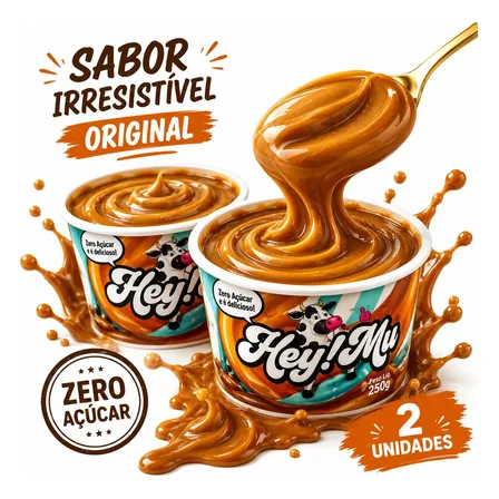 Hey Mu Doce Leite 250g Zero Açúcar 2 Unidades Original Fit