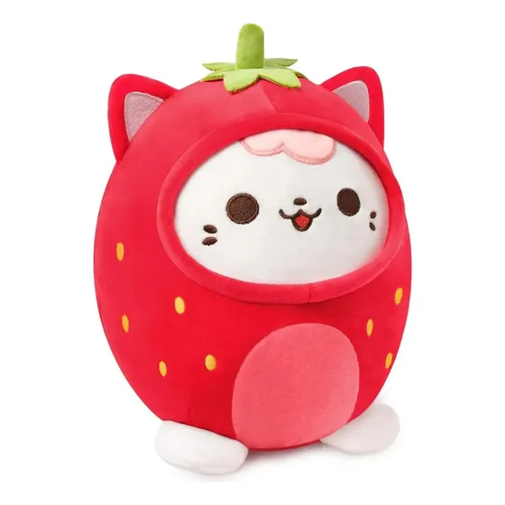 Bonita Almohada De Felpa Peach Cat Strawberry Cat Mora