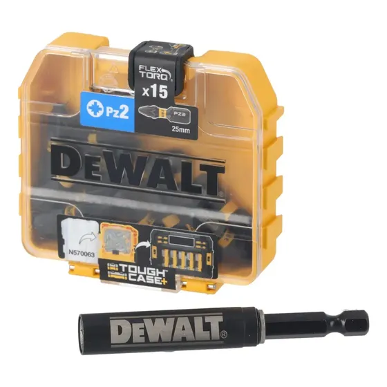 Set 16pcs Puntas Impacto Pz2 X 25mm + Extension Dewalt Dt706 | Cuotas sin interés
