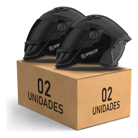 Kit 2 Capacete Fechado Pro Tork Stealth Solid Viseira Fumê Kit 2 Capacete Fechado Pro Tork Stealth Solid Viseira Fumê