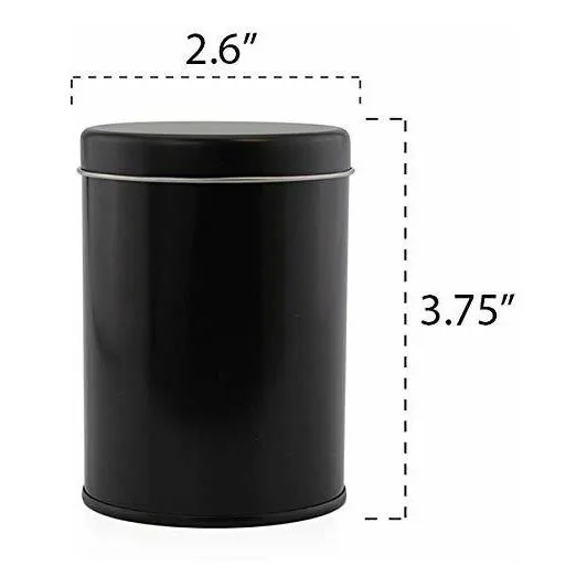 Recipiente Te Doble Sello 6 ; Lata Redonda Metal Negro