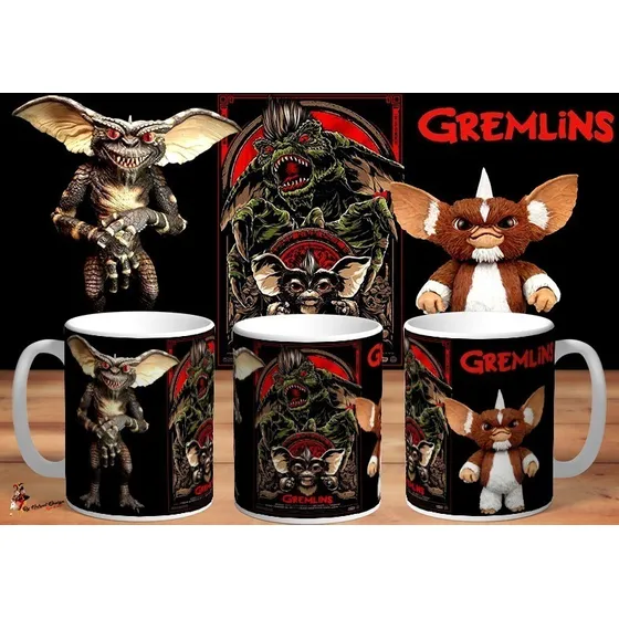 Taza De Ceramica Gremlins Gizmo Retro 4k Art