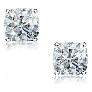 Pendientes De Boton Corte Cojin Circonita Plata De Ley 925 Pendientes De Boton Corte Cojin Circonita Plata De Ley 925