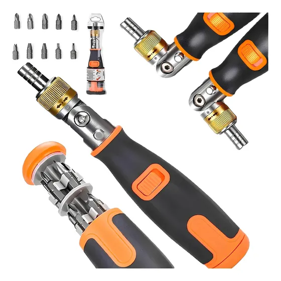 Kit Chave Catraca 1/4 12 Pçs Bits Fenda Philips Torx Soquete