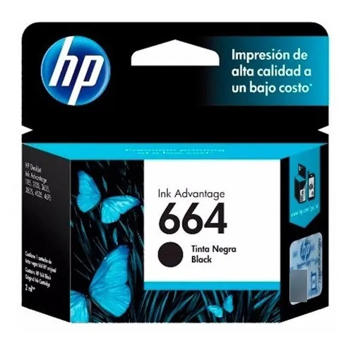 Cartucho De Tinta Hp Advantage 664 Color Negro De 2 Ml