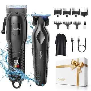 Kit Cortador De Cabelo Profissional Sem Fio Para Barba, Com Lâmina De Aço Inoxidável E Bateria De 120min Preto 127/220v