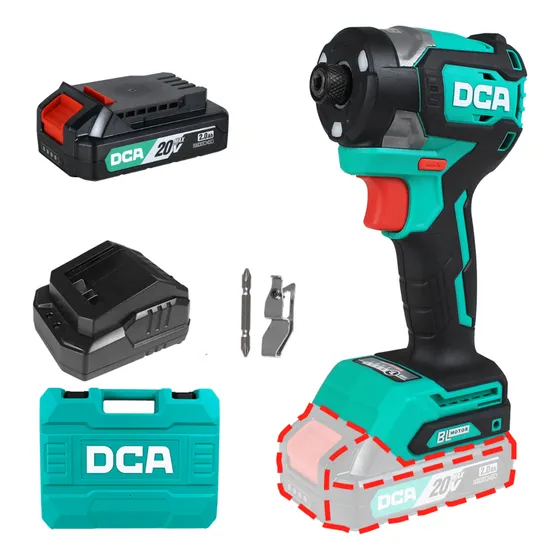 Destornillador De Impacto Comp. 6.35 Hex 208n.m 2 Adpl208adm Color Turquesa Frecuencia 50 Hz / 60 Hz