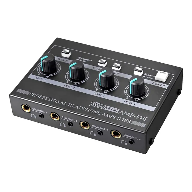 Amplificador De Auriculares Amp-14 De 4 Canales Estéreo Comp