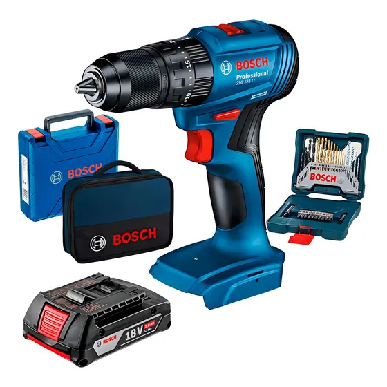 Taladro percutor 1/2" Bosch GSB 185-LI 18V BRUSHLESS