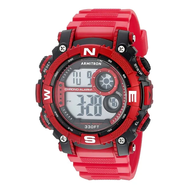 Reloj Armitron Caballero Correa Resina Color Rojo Color del fondo Gris