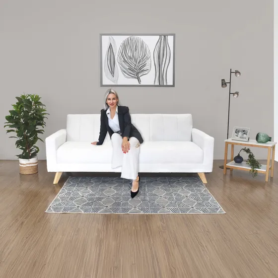 Sofa Cama Dominic 206x90x80 Tela Antifluido - Facil Limpieza