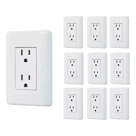 Tomacorriente Sans076/13 Con 2 Tomas - Pack X 10 Unidades Color Blanco