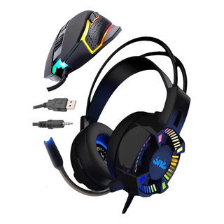 Fone De Ouvido Headset Microfone E Mouse Gamer Rgb Rainbow Fone De Ouvido Headset Microfone E Mouse Gamer Rgb Rainbow