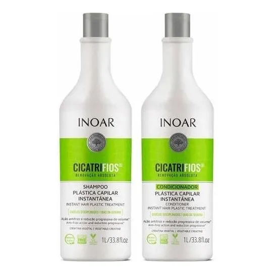 Kit Shampoo + Condicionador Plástica Capilar Inoar Cicatrifios Squeeze 1l Cada