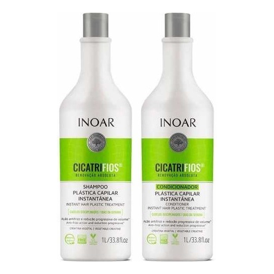 Kit Shampoo + Condicionador Plástica Capilar Inoar Cicatrifios Squeeze 1l Cada Kit Shampoo + Condicionador Plástica Capilar Inoar Cicatrifios Squeeze 1l Cada