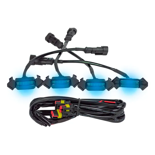 Luces Led Delanteras Parrilleras 4pcs 12v Luz Roja