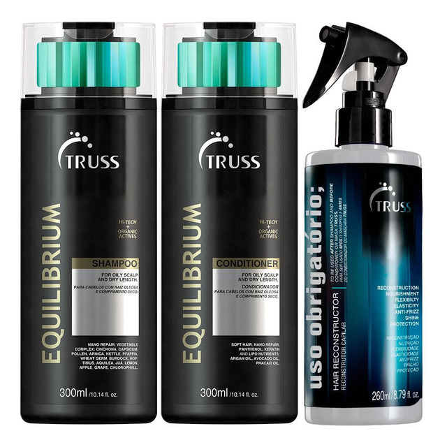 Kit Truss Equilibrium Shampoo300ml+condic300ml+uso Obrigatorio260ml Kit Truss Equilibrium Shampoo300ml+condic300ml+uso Obrigatorio260ml