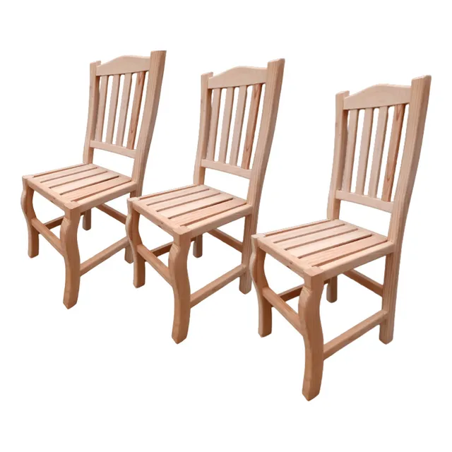 Set 3 Sillas De Madera Comodas Restaurante Cafeteria Hogar