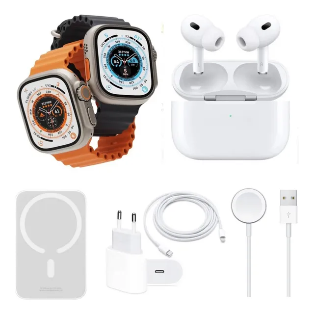 Kit Relógio Fone Carregador Smartwatch X8 Pro Max Watch 8