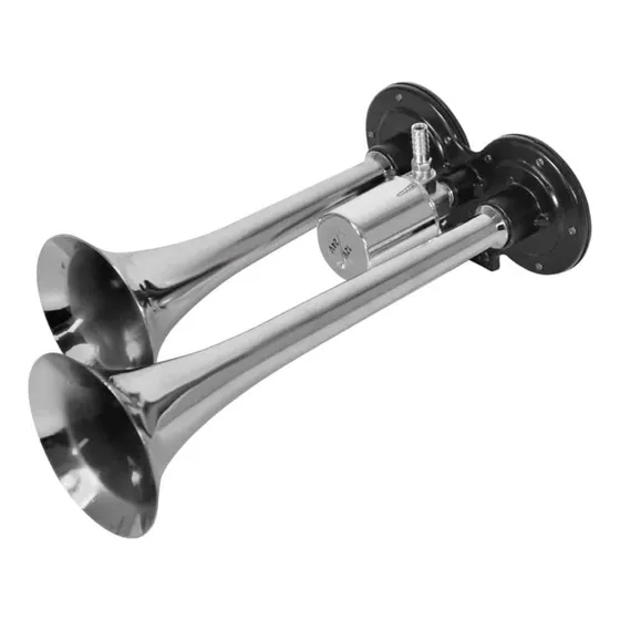 Bocina 2 Cornetas Cromado Para Camión 12v-24v 115db - H06010