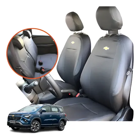 Capa Banco Carro Couro Sob Medida Acolchoada Ajuste Perfeito Preto Spin De 5 Lugares