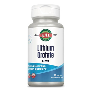 Orotato De LĂtio 5mg 60 Caps Lithium Orotate Importado - Kal Orotato De LĂtio 5mg 60 Caps Lithium Orotate Importado - Kal