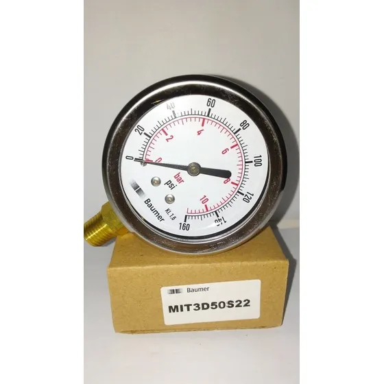 Manómetro 0-160psi Dial 2 1/2 Conexión Baja 1 /4 Npt