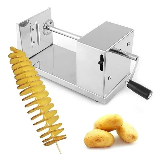 Cortador De Papas En Espiral Con Máquina Acero Inoxidable