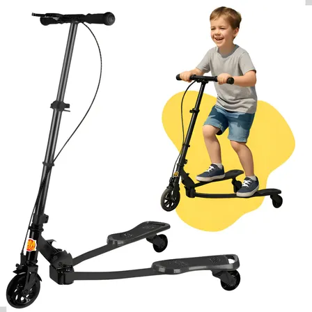 Patinete 3 Rodas Infantil Dobrável Frog Trinet Brinquedo Meninos Até 60kg Altura Regulável Organiser Preto Rã
