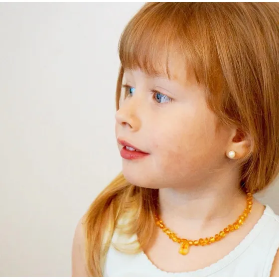 Collar De Ámbar Báltico Para Bebés Con Dije De Ámbar