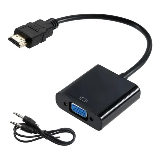 Adaptador Conversor Convertidor Hdmi A Vga Con Audio Atrix ®