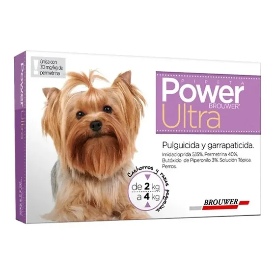 Pipeta Power Ultra Perro 2 a 4 kg Antipulgas y Garrapatas 4 Semanas | Cuotas sin interés